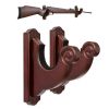 Gun Rack Wall Mount Hold Up Displays Horizontal Gun Rack and Shotgun Hooks Store Rifle Shotgun Bow Real Hardwood Hanger Twisted (Red)