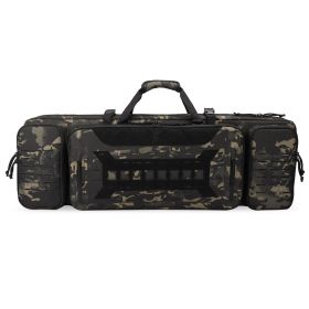 VOTAGOO Double Rifle Case Gun Bag, Safely Long-Barrel Firearm Transportation Cases  Locks, All-Weather Soft Tactical Range Bag Ackpack For Shotgu (Option: Dark Camo-36inches)