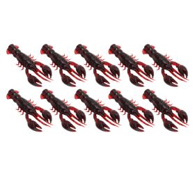 10pcs Soft Fishing Lure Crawdad Bait PVC Shrimp Artificial Soft Lure Baits for Bass FishingDark Red A Pack of Ten (Option: A pack of ten-red)