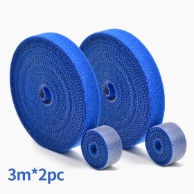 Back-to-back Velcro Fishing Rod Nylon Self-adhesive Tape Hook Hair Same Body Velcro Fishing Tools Data Cable Power Cable Managem (Color: Thebluecoloris3mx2)