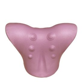 Neck And Shoulder Relaxer; Cervical Traction Device For TMJ Pain Relief And Cervical Spine Alignment; Chiropractic Pillow Neck Stretch (Color: pink)