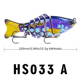 Funpesca 10cm 15.61g Hard Plastic 3d Bionic Eyes Freshwater Saltwater Bass Top Water Jointed Fish Lures (Color: Color A)