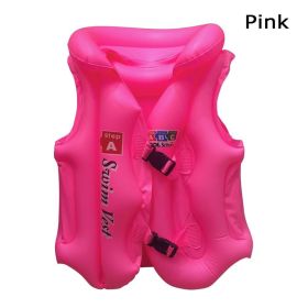 1pc Inflatable Floating Life Vest; Life Jacket For Swimming Pool Beach Kids Children (Color: pink)