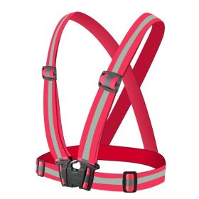 1pc Highlight Reflective Straps; Clothing Adjustable Safety Vest; Elastic Band For Adults And Children; Night Running Riding Gear (Color: Red)