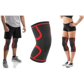 2-Pack Knee Compression Sleeve Support (Color: Red, size: M)