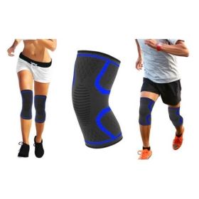 2-Pack Knee Compression Sleeve Support (Color: Blue, size: L)