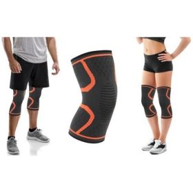 2-Pack Knee Compression Sleeve Support (Color: Orange, size: S)