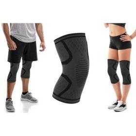 2-Pack Knee Compression Sleeve Support (Color: black, size: L)