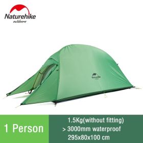 Naturehike Cloud Up Camping Tent Hiking Outdoor Family Beach Shade Waterproof Camping Portable 1 2 3 person Backpacking Tent (Color: 1 man  - Green)